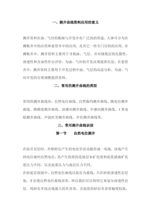 测井曲线的识别与应用