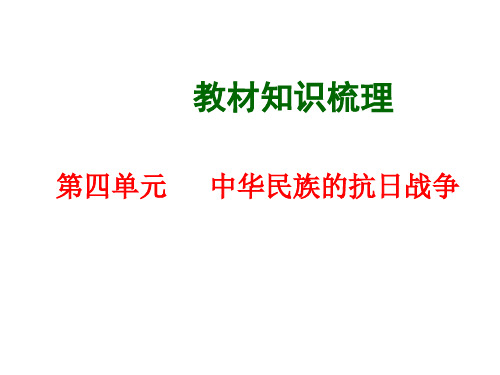 (中华书局版)八年级历史上册第四单元中华民族的抗日战争中考复习课件(26张PPT)