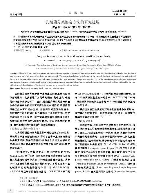 乳酸菌分类鉴定方法的研究进展