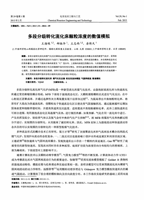 多段分级转化流化床颗粒浓度的数值模拟