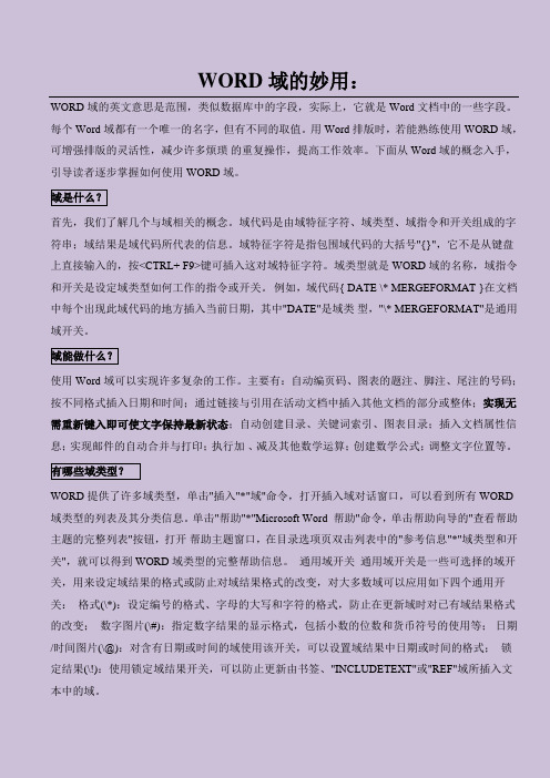 WORD域的妙用