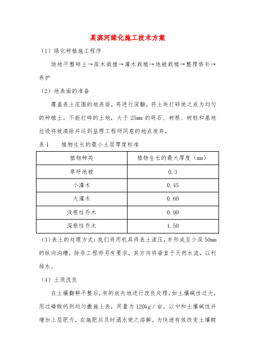 某滨河绿化施工技术方案