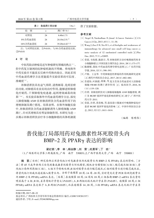 普伐他汀局部用药对兔激素性坏死股骨头内BMP-2及PPARγ表达的影响