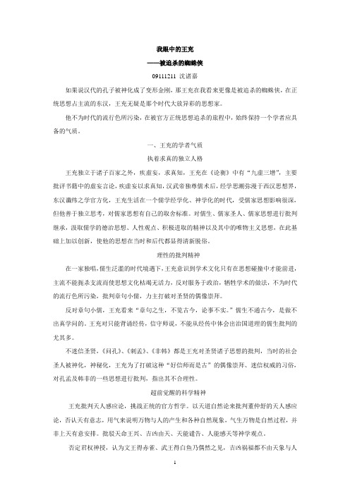 我眼中的王充