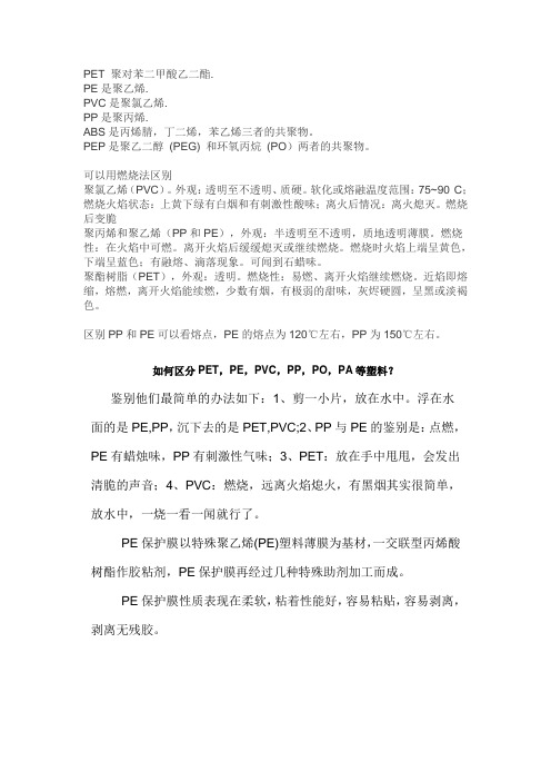 如何区分PVC.PP.PET