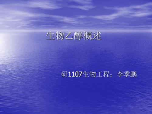 生物乙醇概述幻灯片