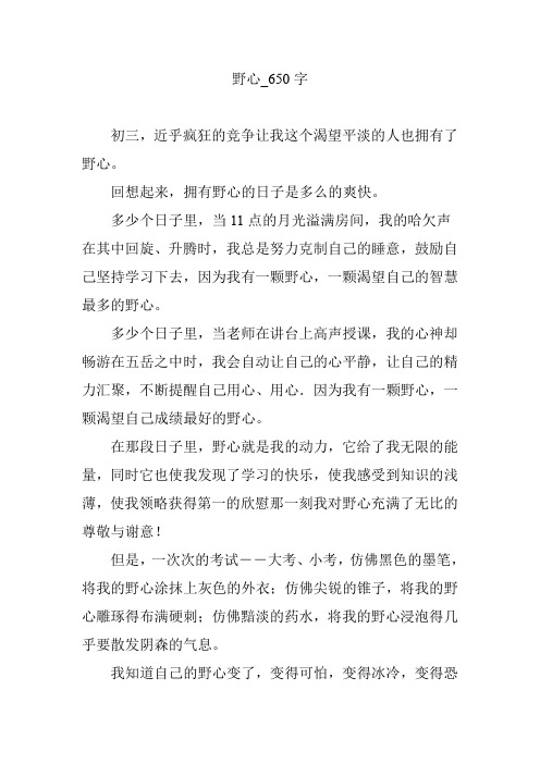 野心_650字
