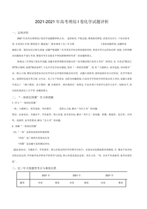 2017年-2018高考1卷化学试题分析