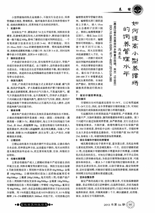 如何提高小型养猪场的饲养管理水平