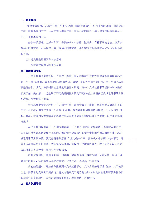 高中数学教师备课必备系列(计数原理)专题五  计数原理 Word版含解析