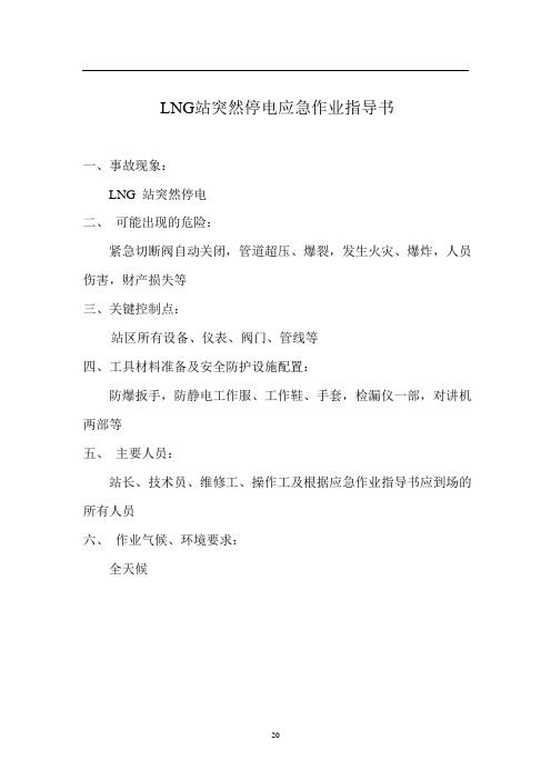 LNG站突然停电应急作业指导书