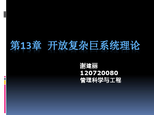 开放复杂巨系统理论PPT课件