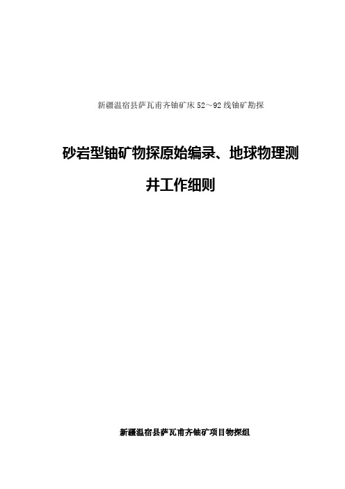 09年铀矿堪探物探工作细则