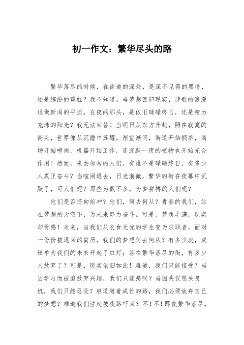 初一作文：繁华尽头的路