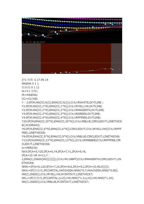 通达信指标公式源码 MA主图(牛熊指标)