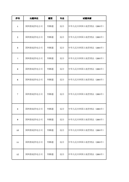 《中华人民共和国土地管理法》 复习题