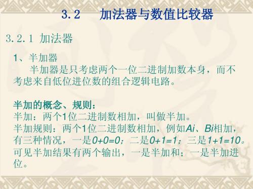 第3章 加法器和数值比较器