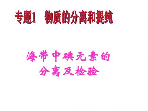 海带中碘元素的分离及检验