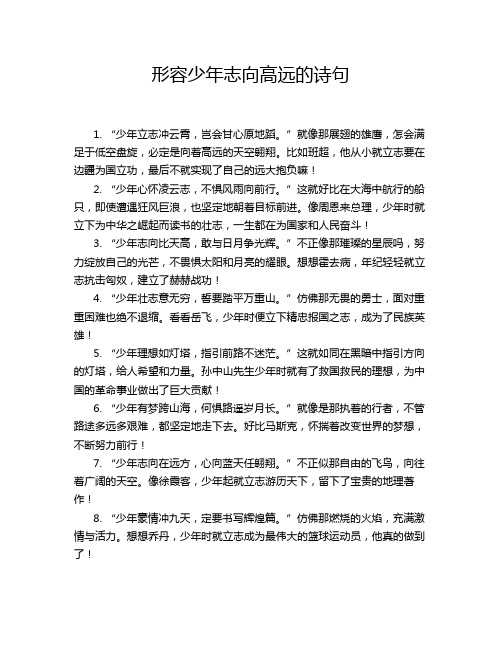 形容少年志向高远的诗句