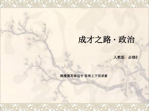 高中政治第二单元第4课第1框政府的权力依法行使课件新人教必修2