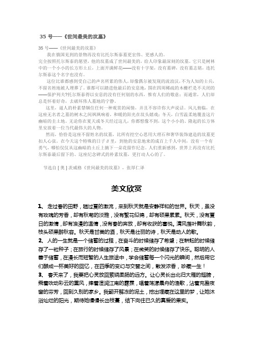 35 号——《世间最美的坟墓》