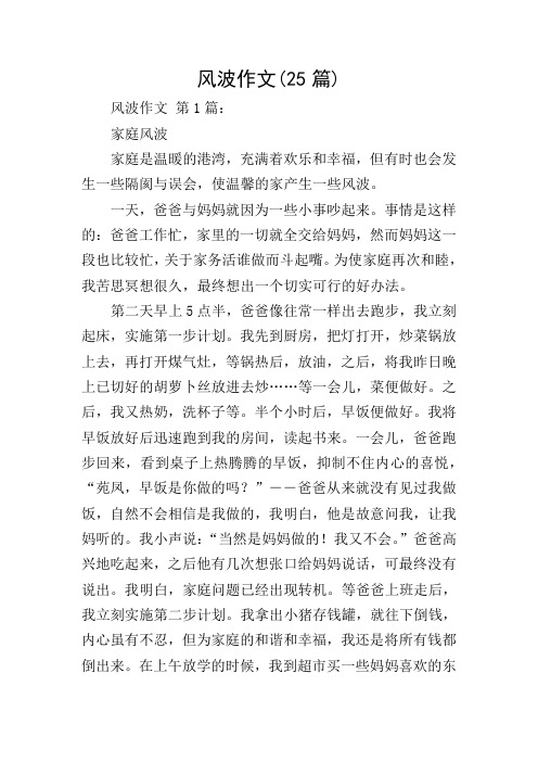 风波作文(25篇)