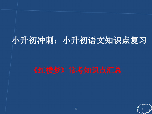 小升初《红楼梦》常考知识点汇总