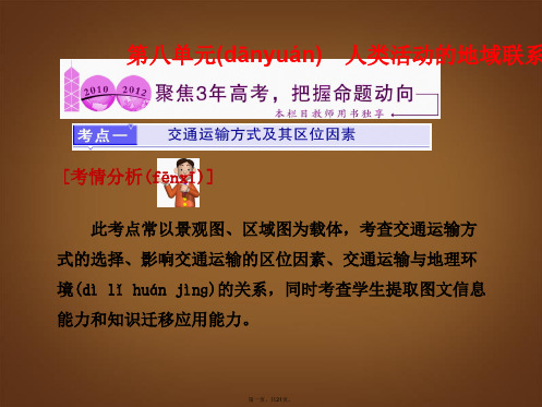 高考地理一轮复习 第八单元 人类活动的地域联系课件 鲁教版