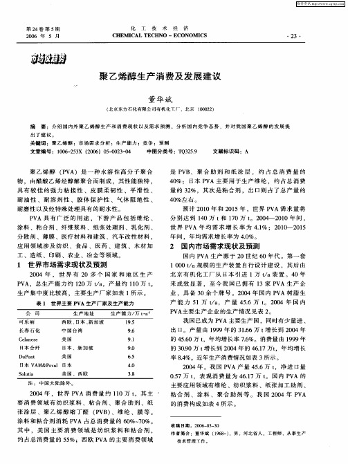 聚乙烯醇生产消费及发展建议