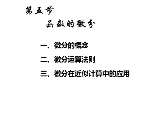 函数的微分及其应用