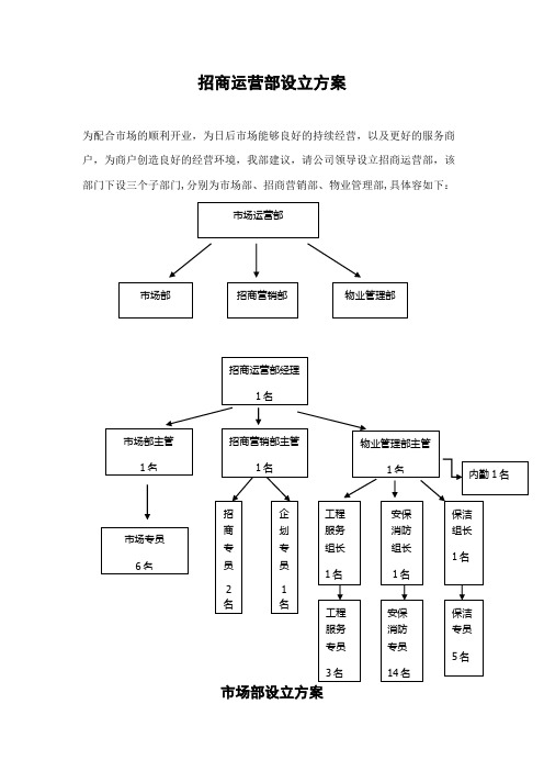 招商运营部设立方案