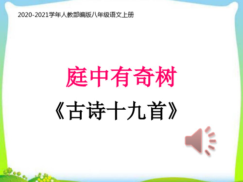 部编本人教版八年级上册语文《庭中有奇树》6PPT课件