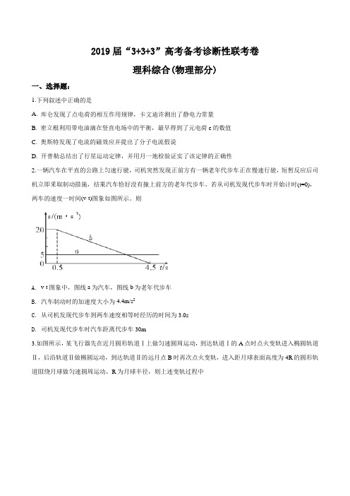 2019年西南名校联盟高三新高考诊断性考试理综物理试题(原卷版)