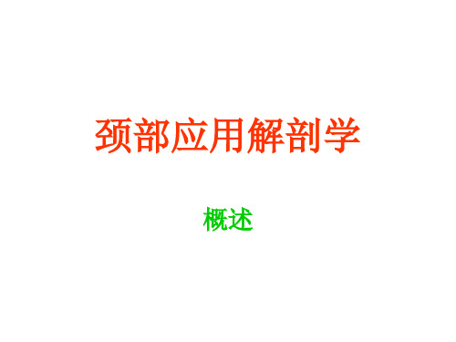 颈部应用解剖学