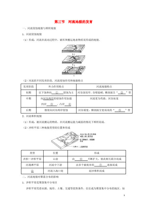 2019高中地理 第四章 地表形态的塑造 4.3 河流地貌的发育学案2 新人教版必修1