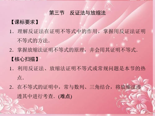 (新课程)高中数学 2-3 反证法与放缩法课件 新人教A版选修4-5