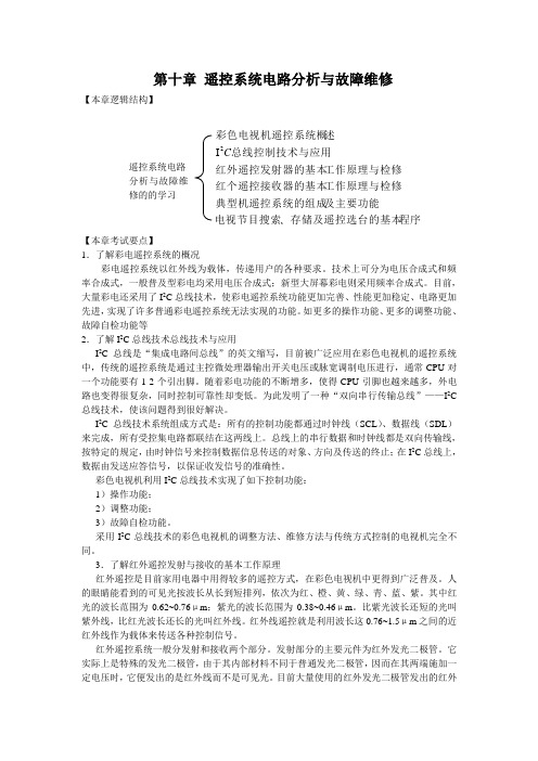 电视机原理与维修(第三部分)第二篇——第十章 遥控系统电路分析与故障维修