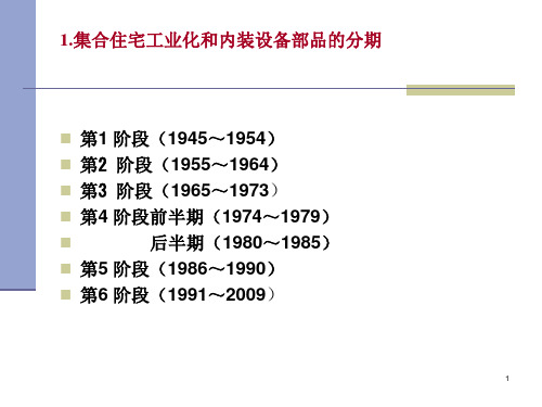 日本集合住宅工业化发展变迁PPT精选文档