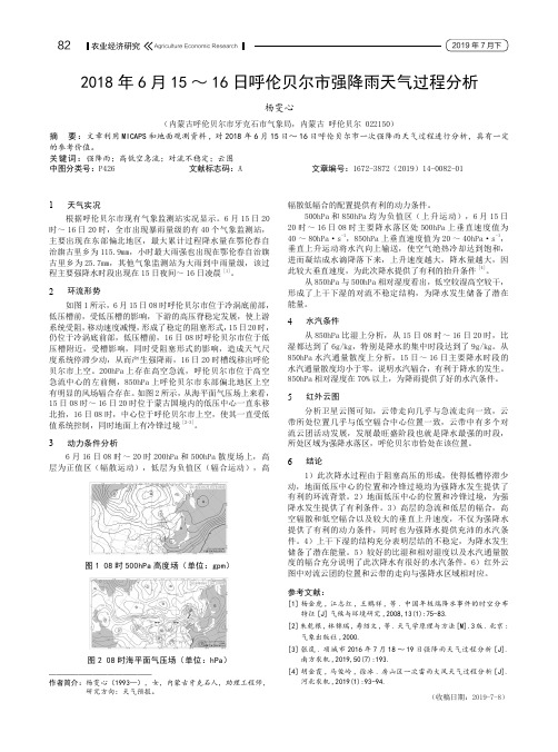 2018年6月15~16日呼伦贝尔市强降雨天气过程分析