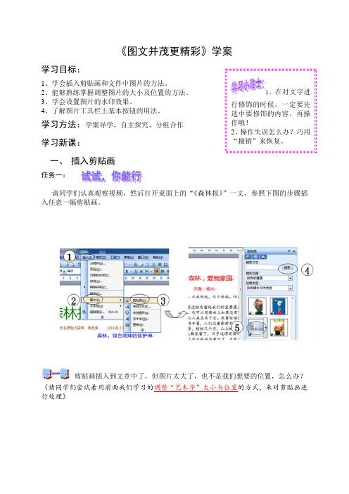 《图文并茂更精彩》 学案