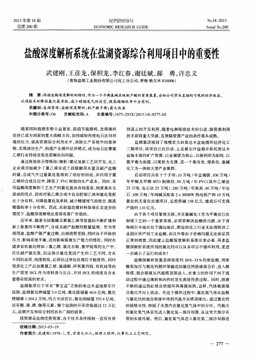 盐酸深度解析系统在盐湖资源综合利用项目中的重要性