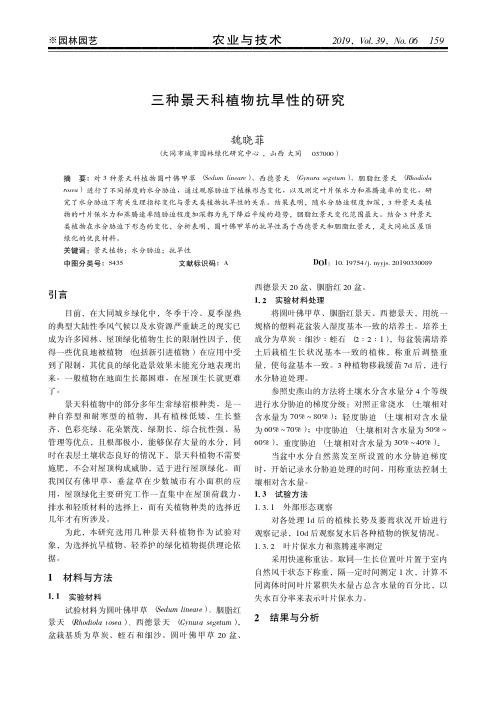三种景天科植物抗旱性的研究