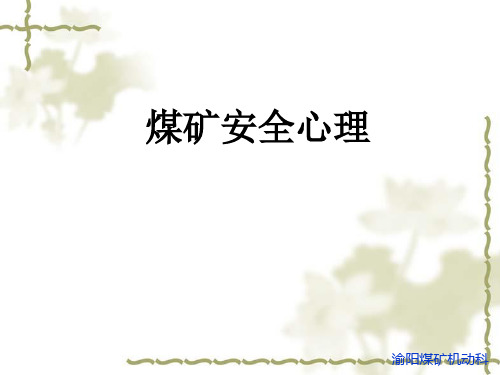 煤矿安全心理培训 课件