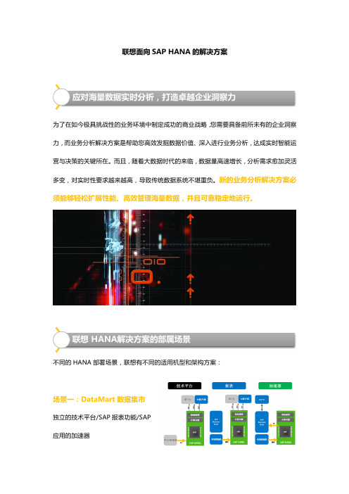 联想面向SAP HANA的解决方案