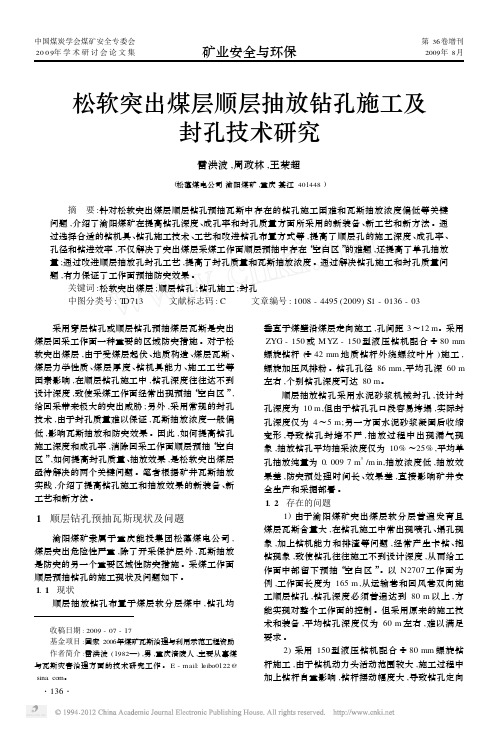 松软突出煤层顺层抽放钻孔施工及封孔技术研究