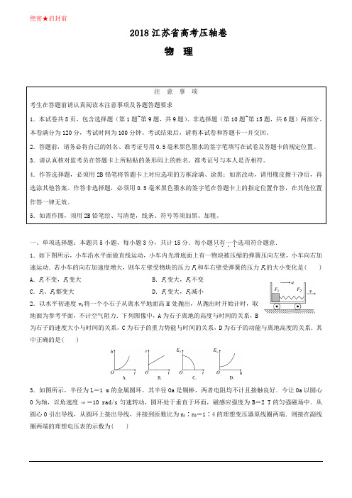 2018江苏省高考压轴卷 物理 (含解析)