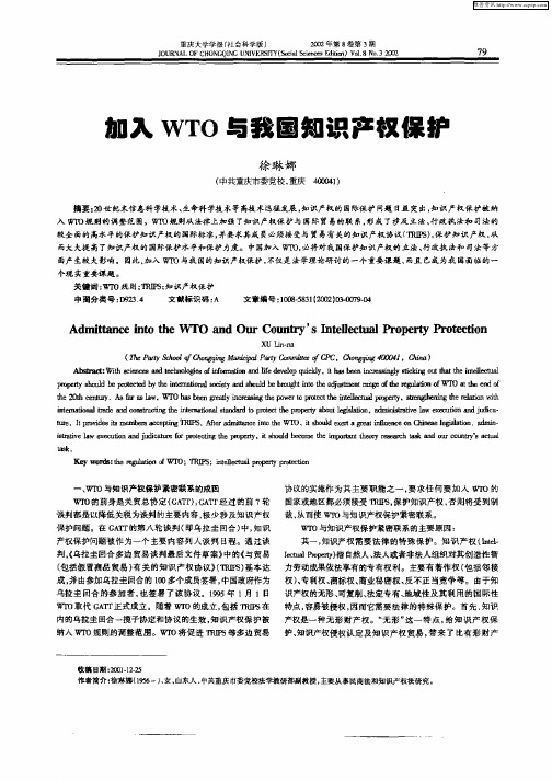 加入WTO与我国知识产权保护