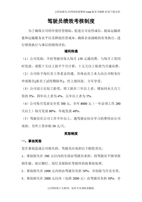 驾驶员考核制度