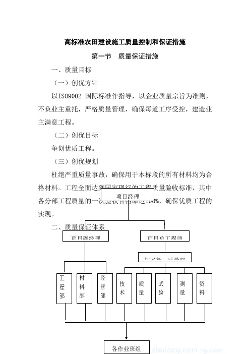 高标准农田建设施工质量控制和保证措施