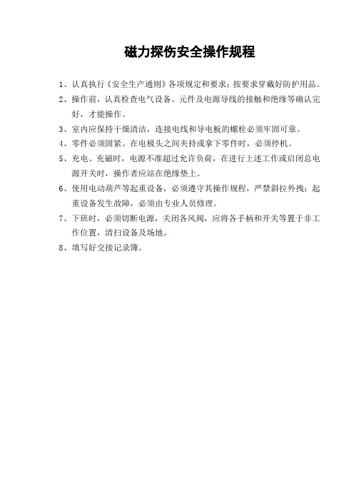 磁力探伤安全操作规程(通用)